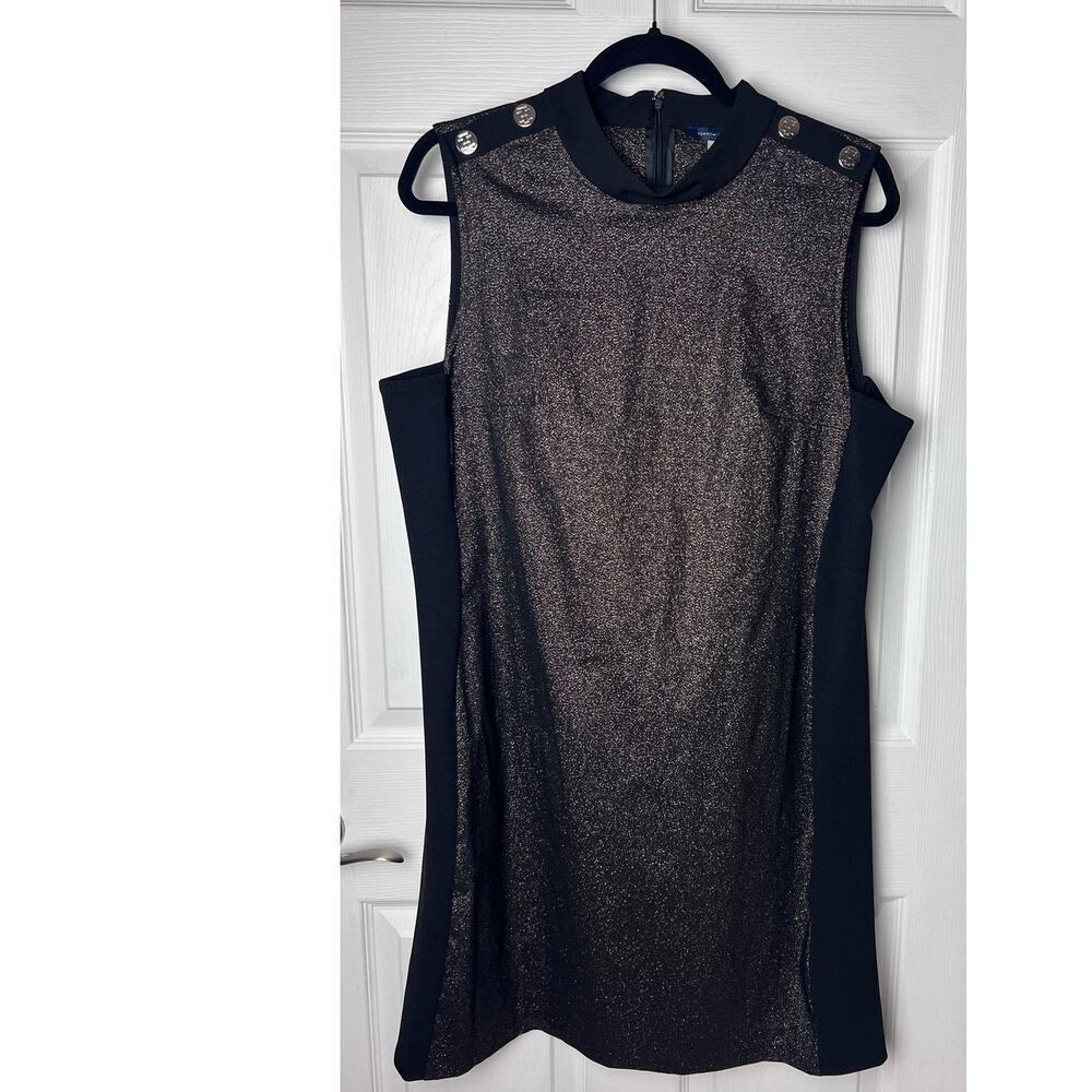 Tommy Hilfiger Sparkle-Stretch Mock-Neck Dress Sleeveless Size 14 NWT